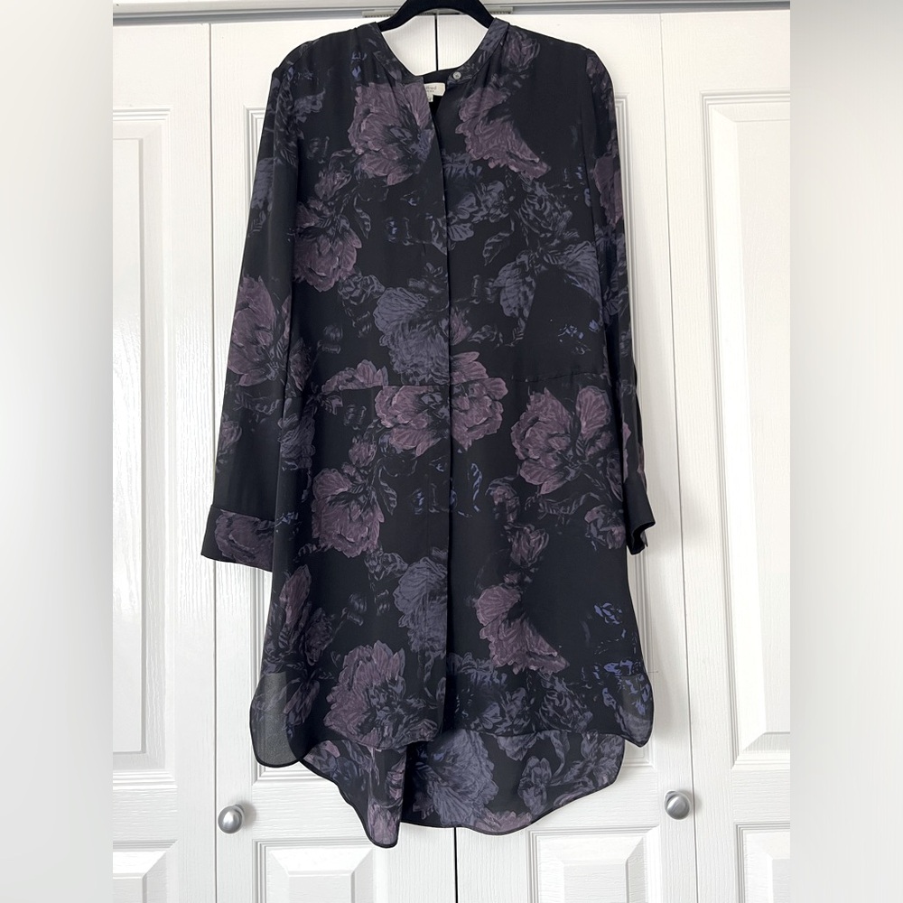 Silk buttons down shirt dress